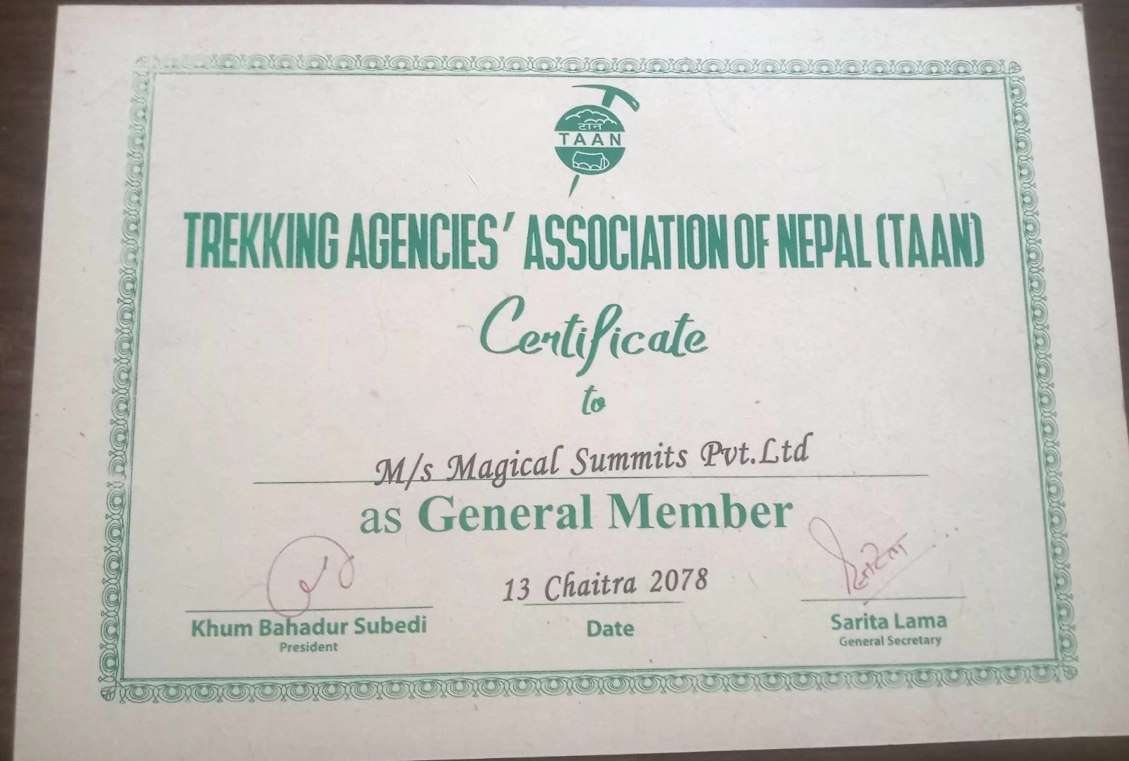 Trekking Agencies Association of Nepal (TAAN)